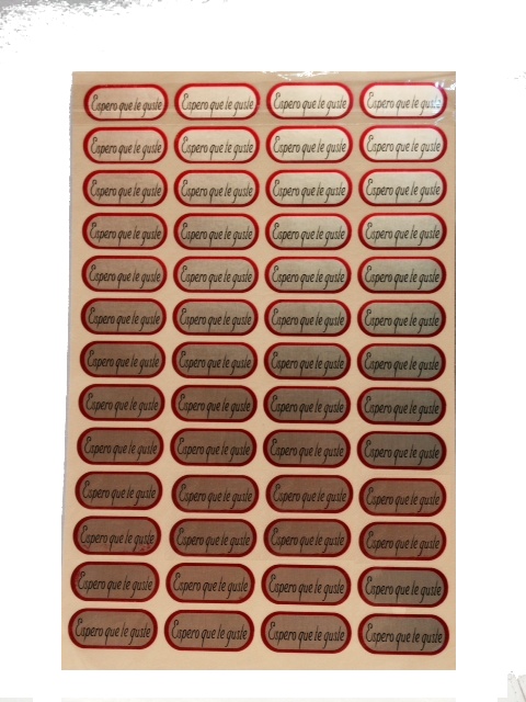 ETIQUETAS ADHESIVAS "ESPERO QUE TE GUSTE" 36x13 mm.